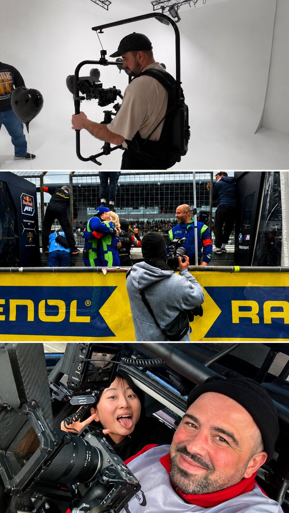Gino Marinotti am Set